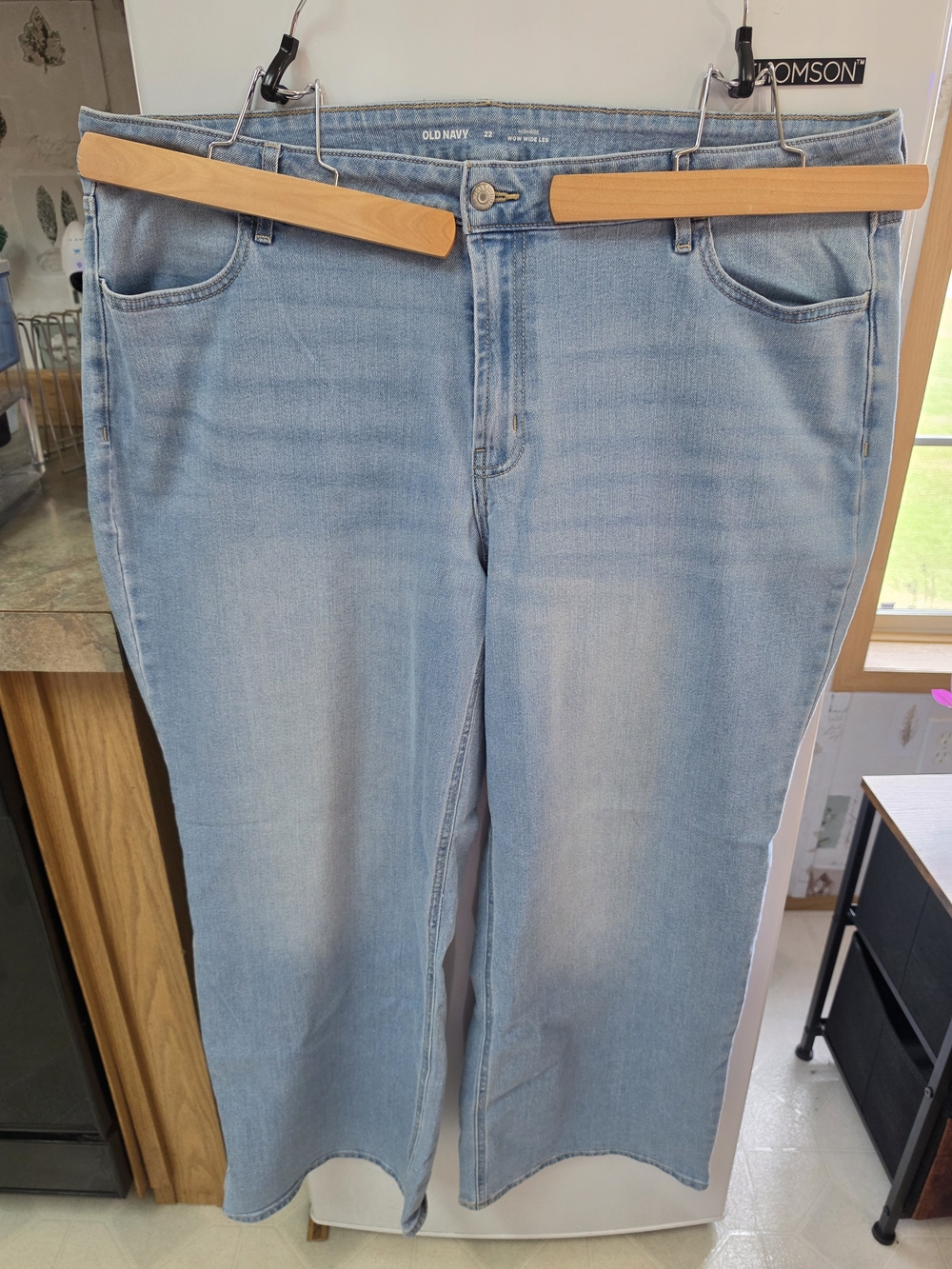 Old Navy High Rise WOW Wide Leg Jeans Women's 22 Light Wash